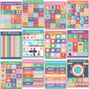 12 Spanish Posters for Classroom - Spanish Classroom Posters Include Spanish Alphabet