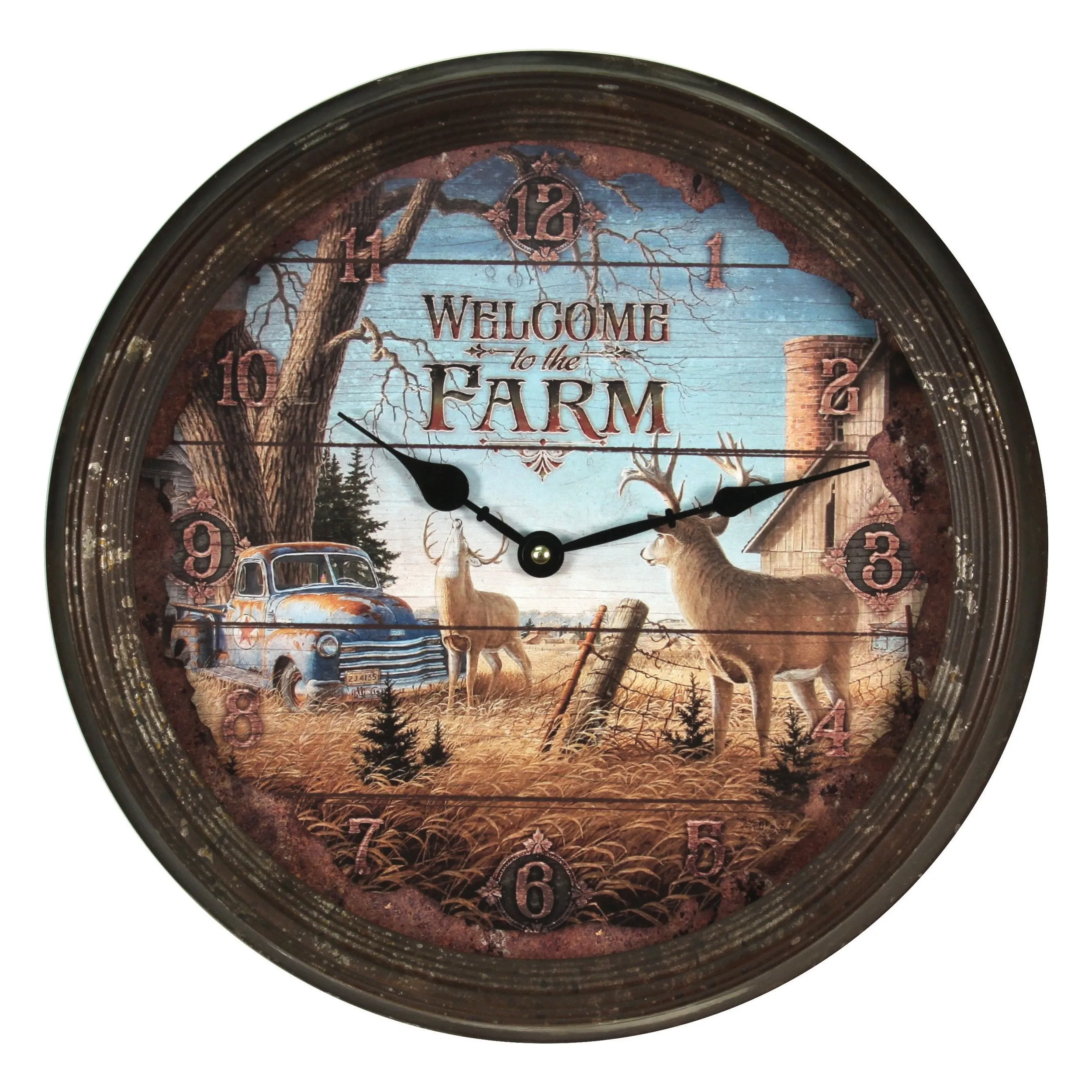 15" Rusted Clock