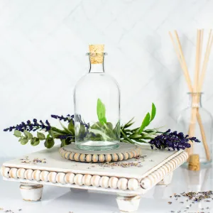 250 ml Clear Glass Boston Round Style Bottle with Cork Lid