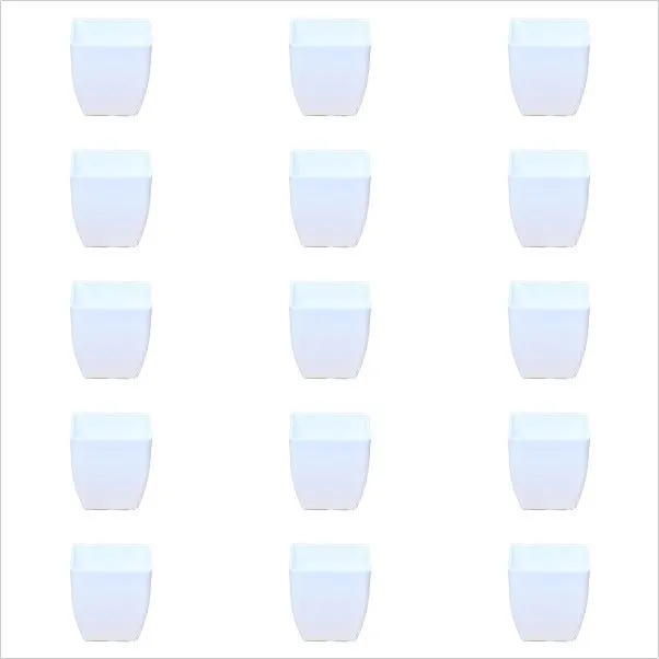 3.3 inch (8 cm) Square Plastic Planter with Rounded Edges