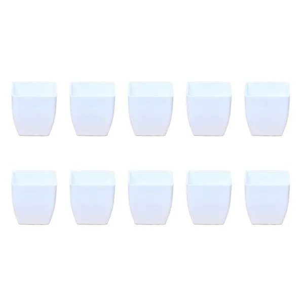 3.3 inch (8 cm) Square Plastic Planter with Rounded Edges