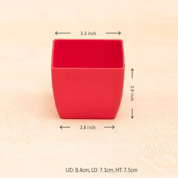 3.3 inch (8 cm) Square Plastic Planter with Rounded Edges