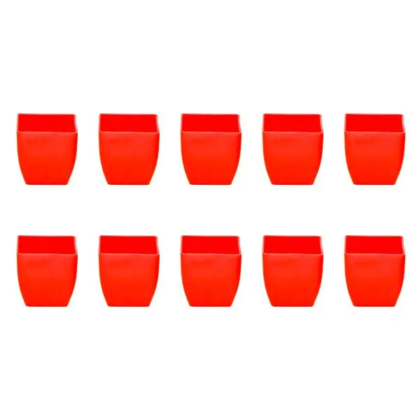 3.3 inch (8 cm) Square Plastic Planter with Rounded Edges