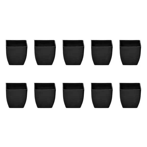 3.3 inch (8 cm) Square Plastic Planter with Rounded Edges