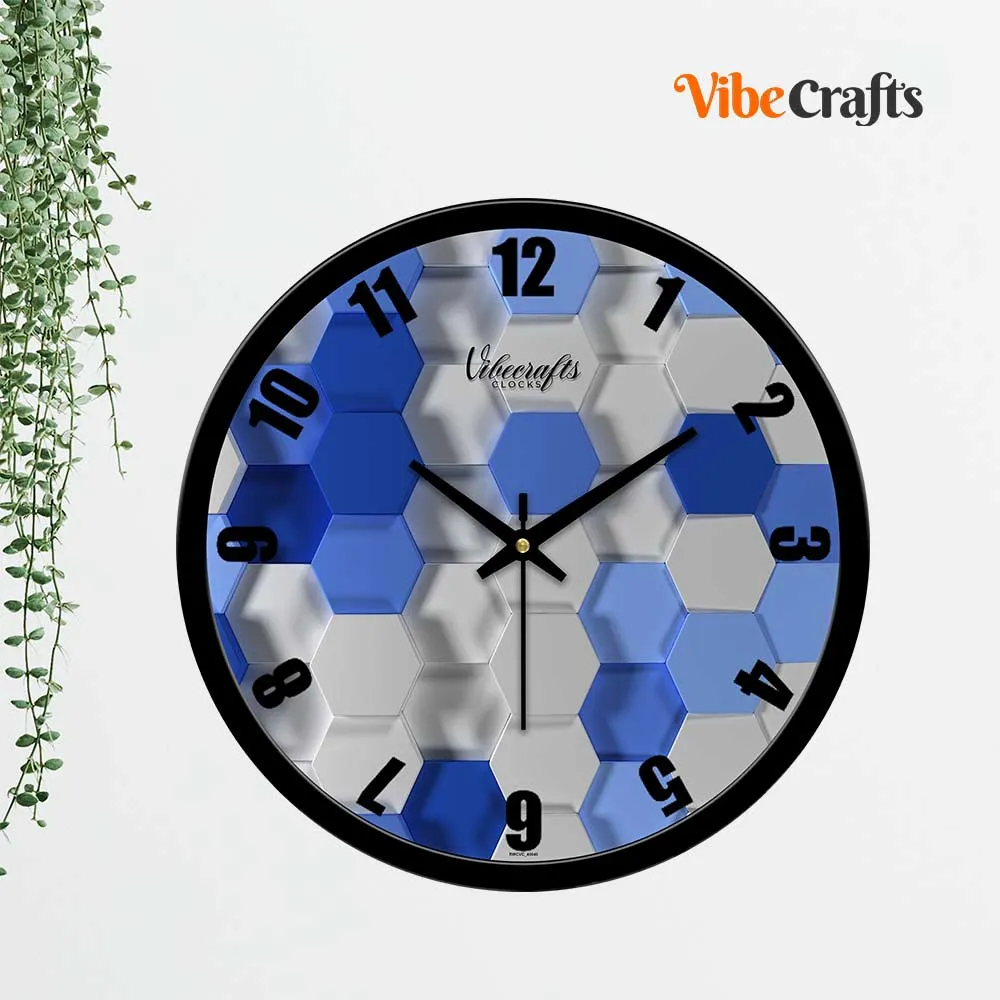 3D Hexagon High Quality Designer Wall Clock
