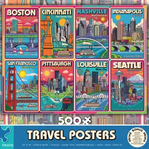 500 Piece Puzzle - Travel Posters