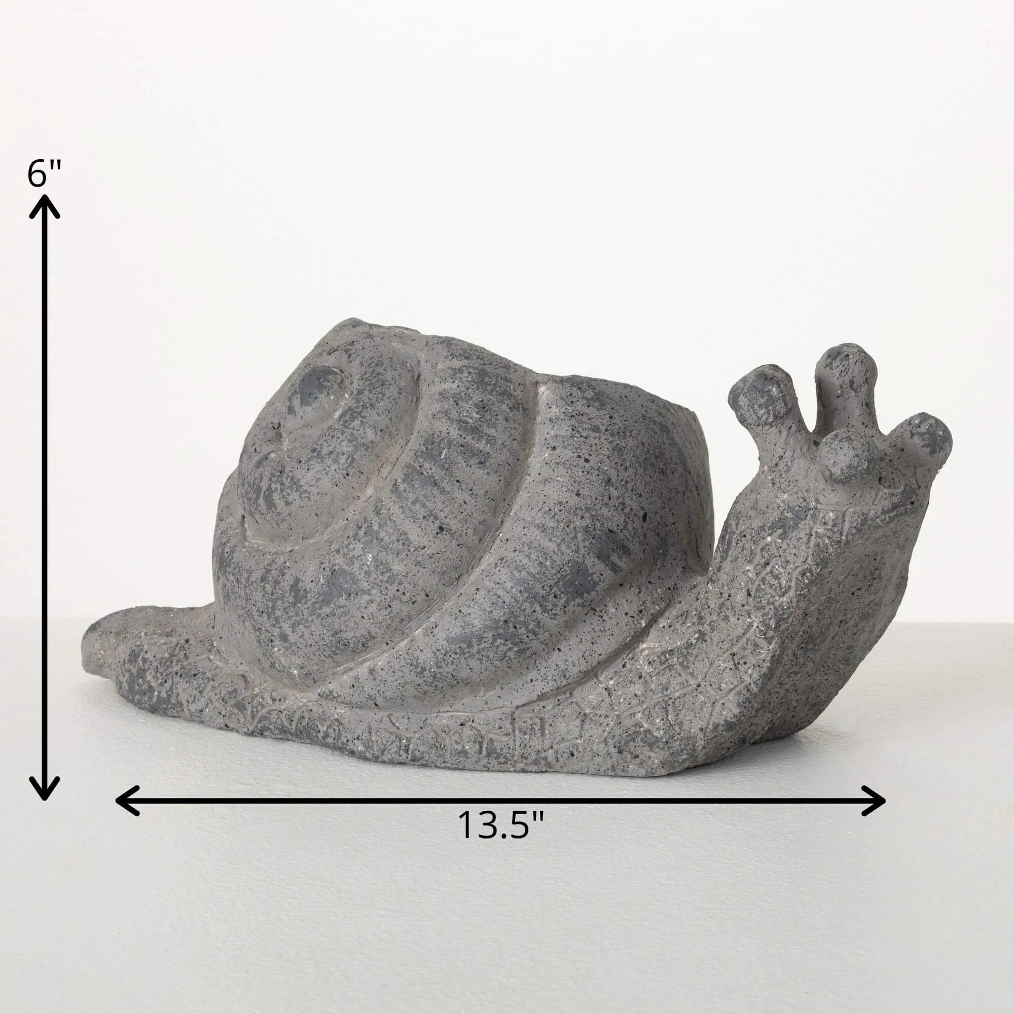 6"H Sullivans Charcoal Snail Planter, Gray