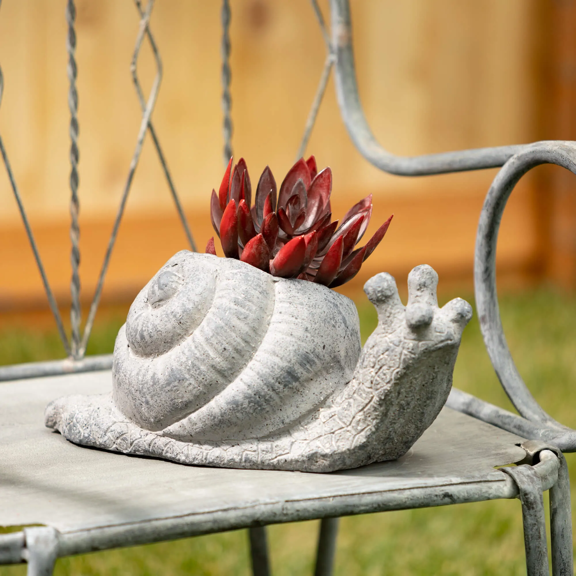 6"H Sullivans Charcoal Snail Planter, Gray