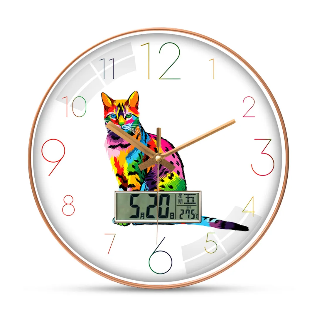 Abstract bengal cat wall clock