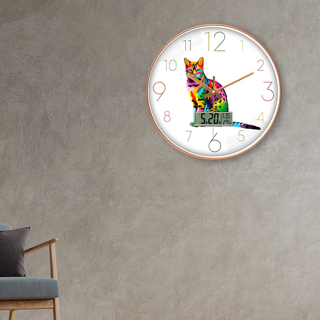 Abstract bengal cat wall clock