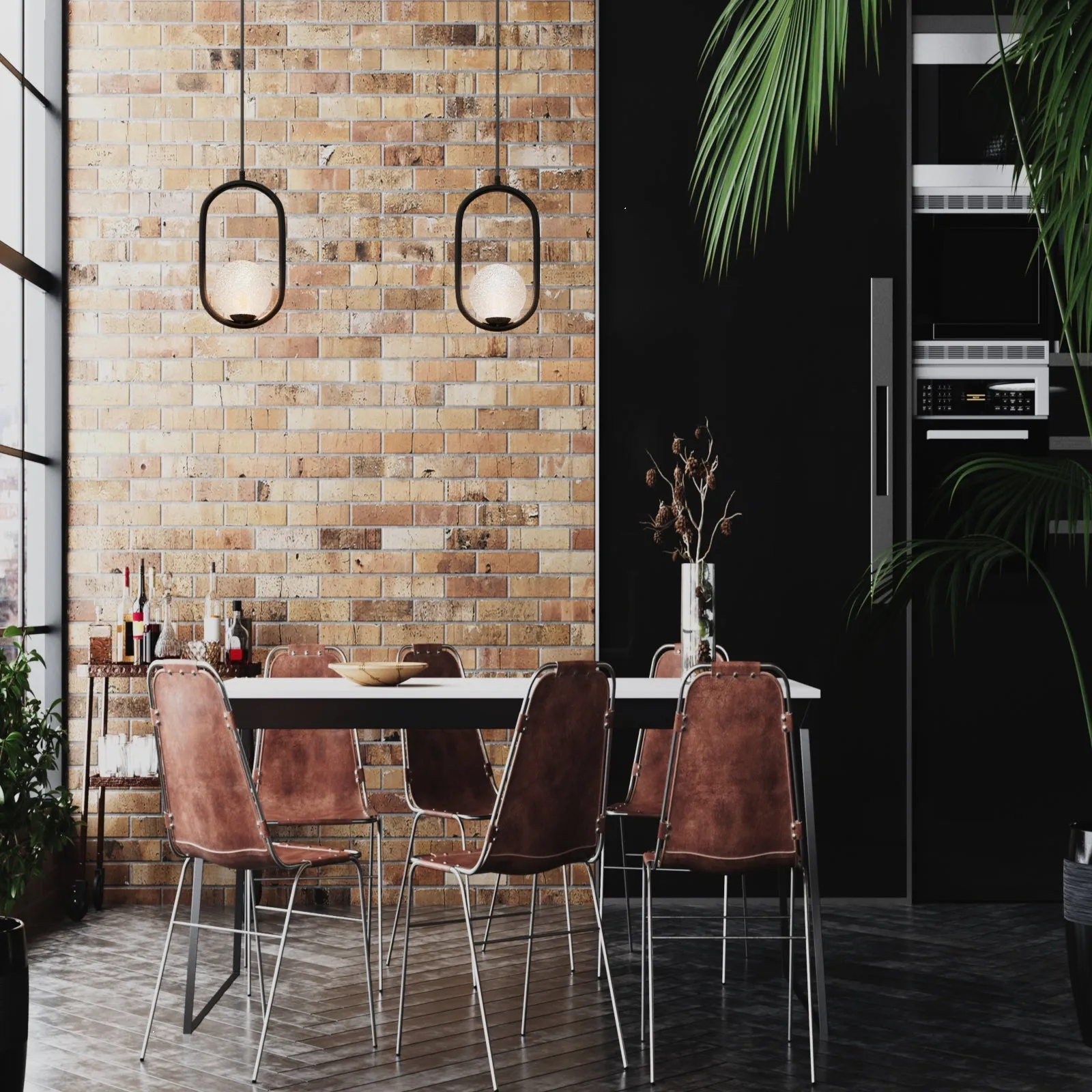 ALFA Modern Style Glass Pendant Light Fixtures Kitchen Island G9