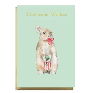 Animal Collection A6 Foiled Greeting Card Christmas Rabbit