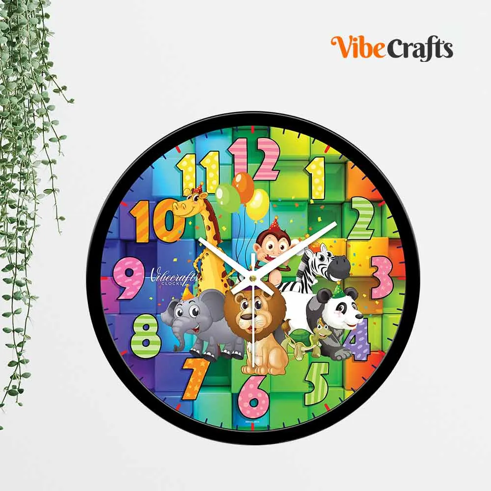 Animated Animals Kids Designer Wall Clock