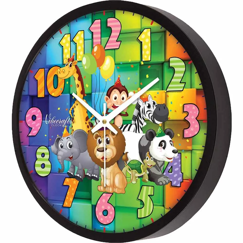 Animated Animals Kids Designer Wall Clock