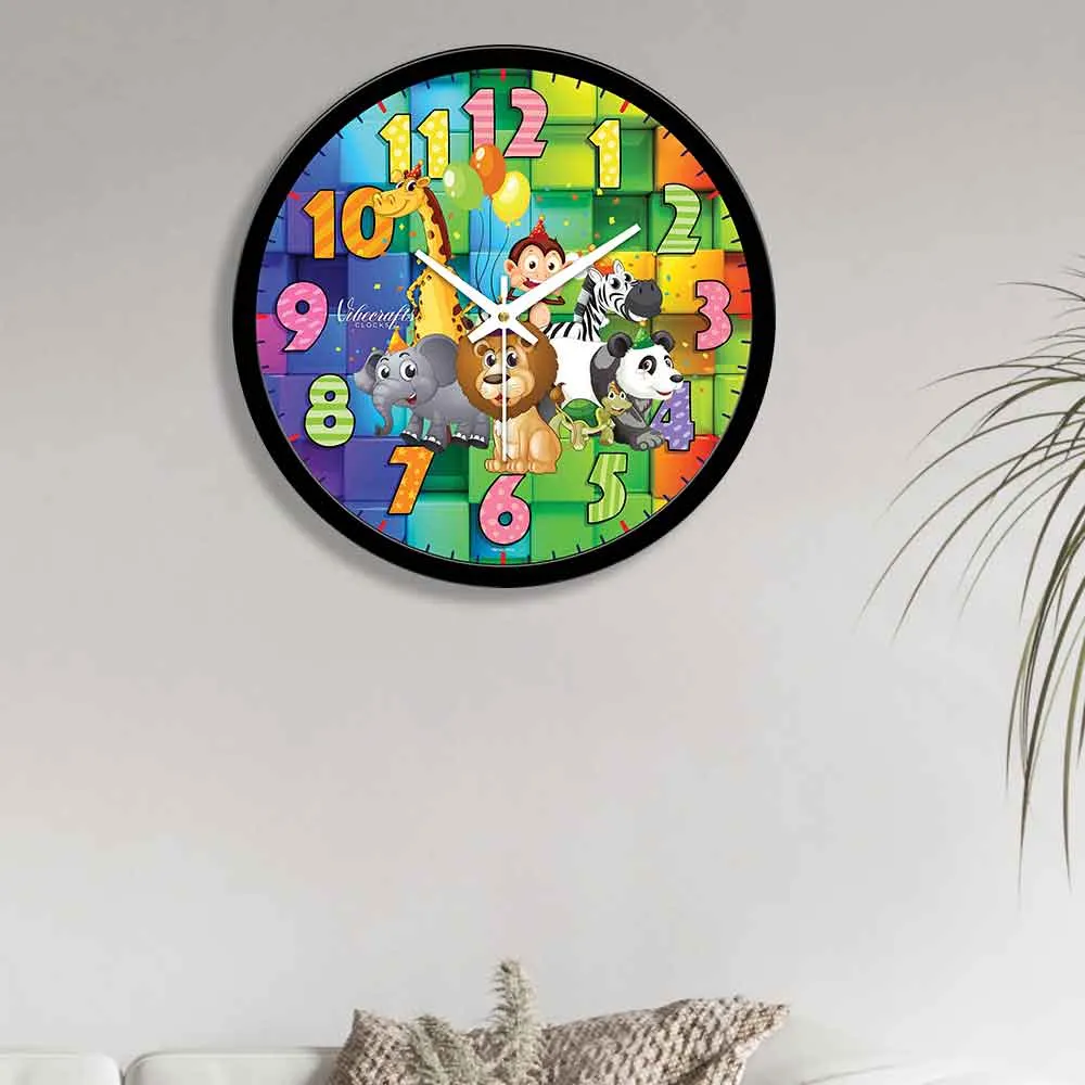 Animated Animals Kids Designer Wall Clock