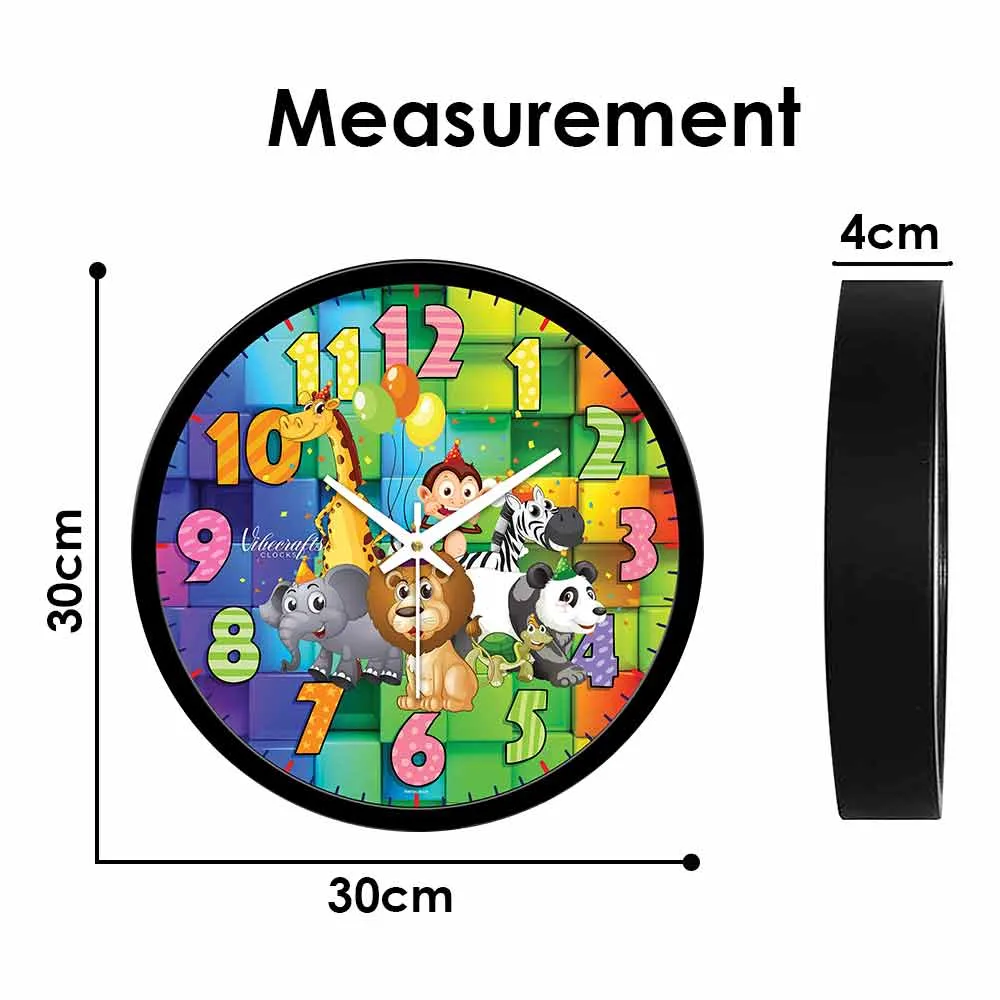 Animated Animals Kids Designer Wall Clock