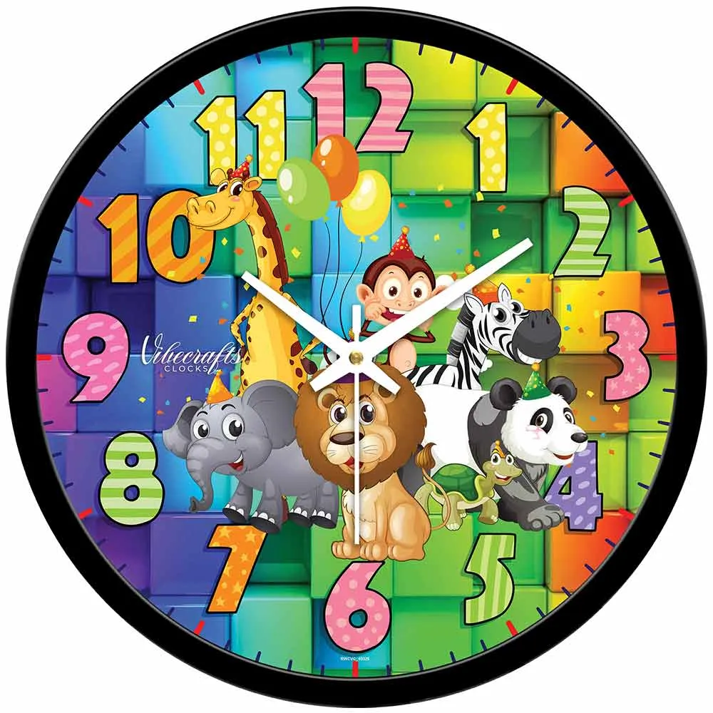 Animated Animals Kids Designer Wall Clock