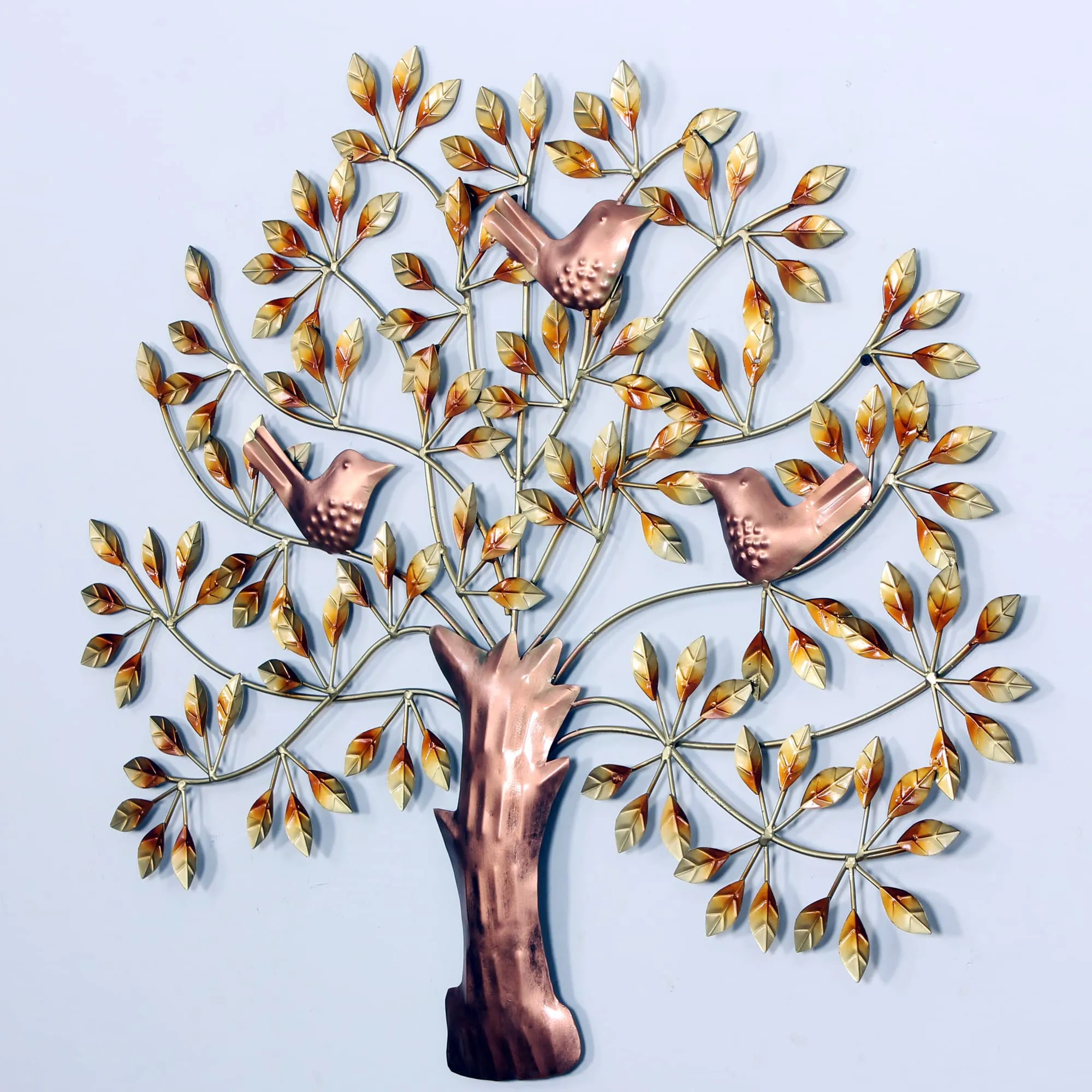 AntarYuga La Pared Metal Root Tree with Birds Decorative Wall Art/Sculpture for Home Living Room/Bedroom/Office - 82x4x73 Cm