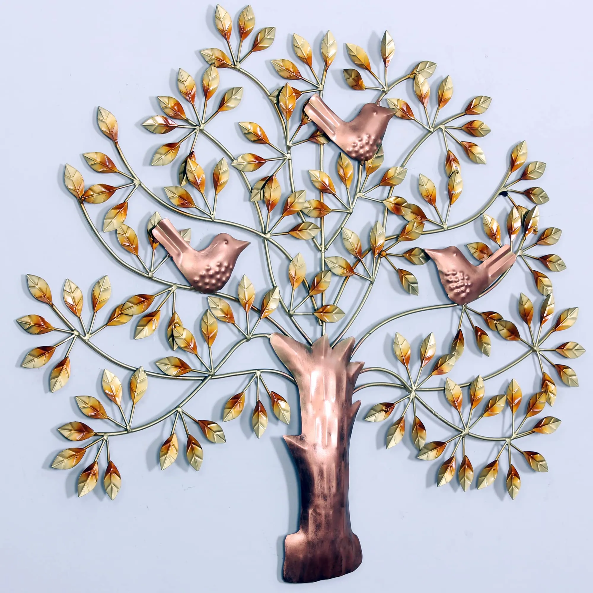AntarYuga La Pared Metal Root Tree with Birds Decorative Wall Art/Sculpture for Home Living Room/Bedroom/Office - 82x4x73 Cm