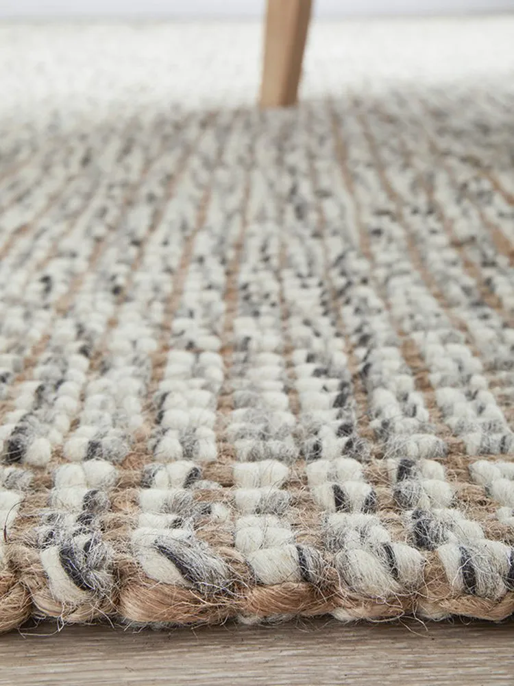 Arabella Grey Handmade Wool-Jute Blend Rug
