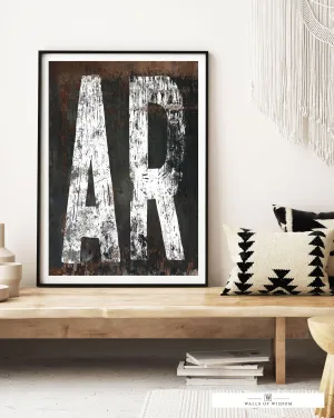 Arkansas Home State Poster Print - AR State Sign Retro Style Vintage Print Art