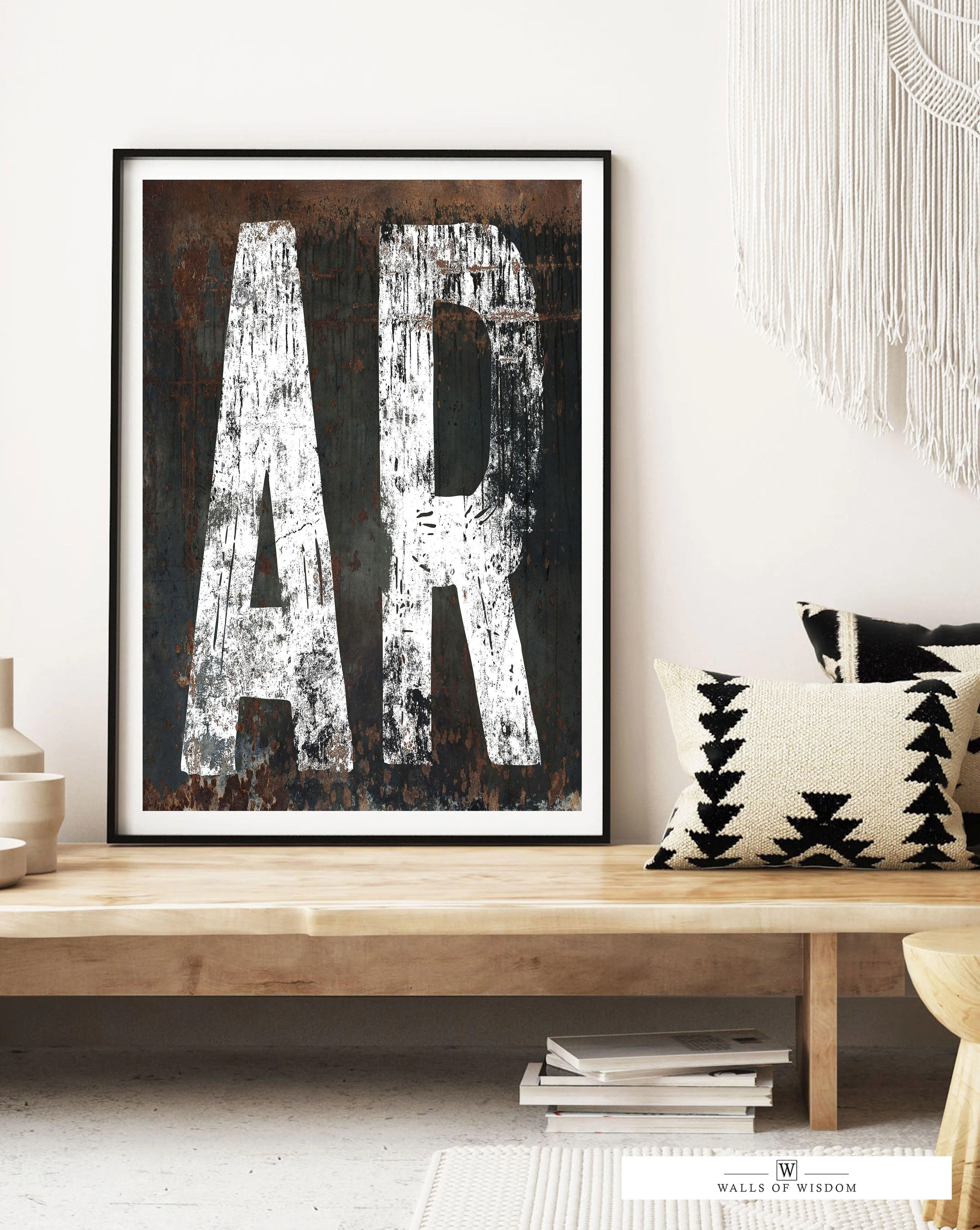 Arkansas Home State Poster Print - AR State Sign Retro Style Vintage Print Art