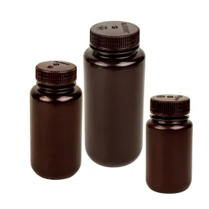Bottles, Wide Mouth, HDPE, Amber, 500 ml