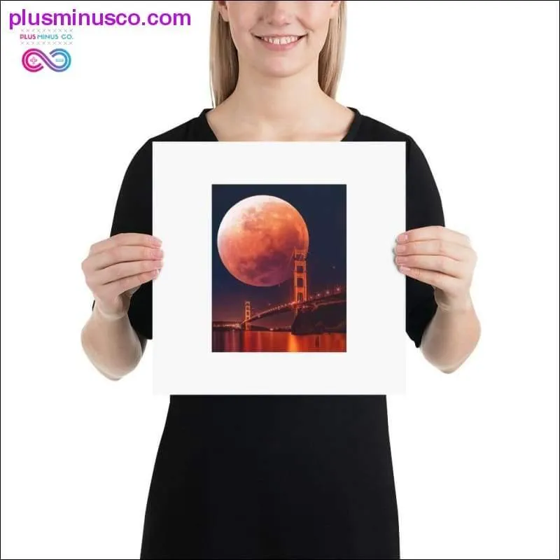 Brooklyn Bridge On Super-moon Eclipse Paper Matte poster