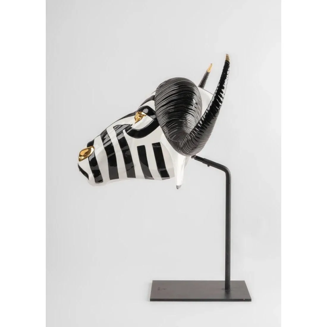 Buffalo Mask - Black And Gold (Lladro Special Order)