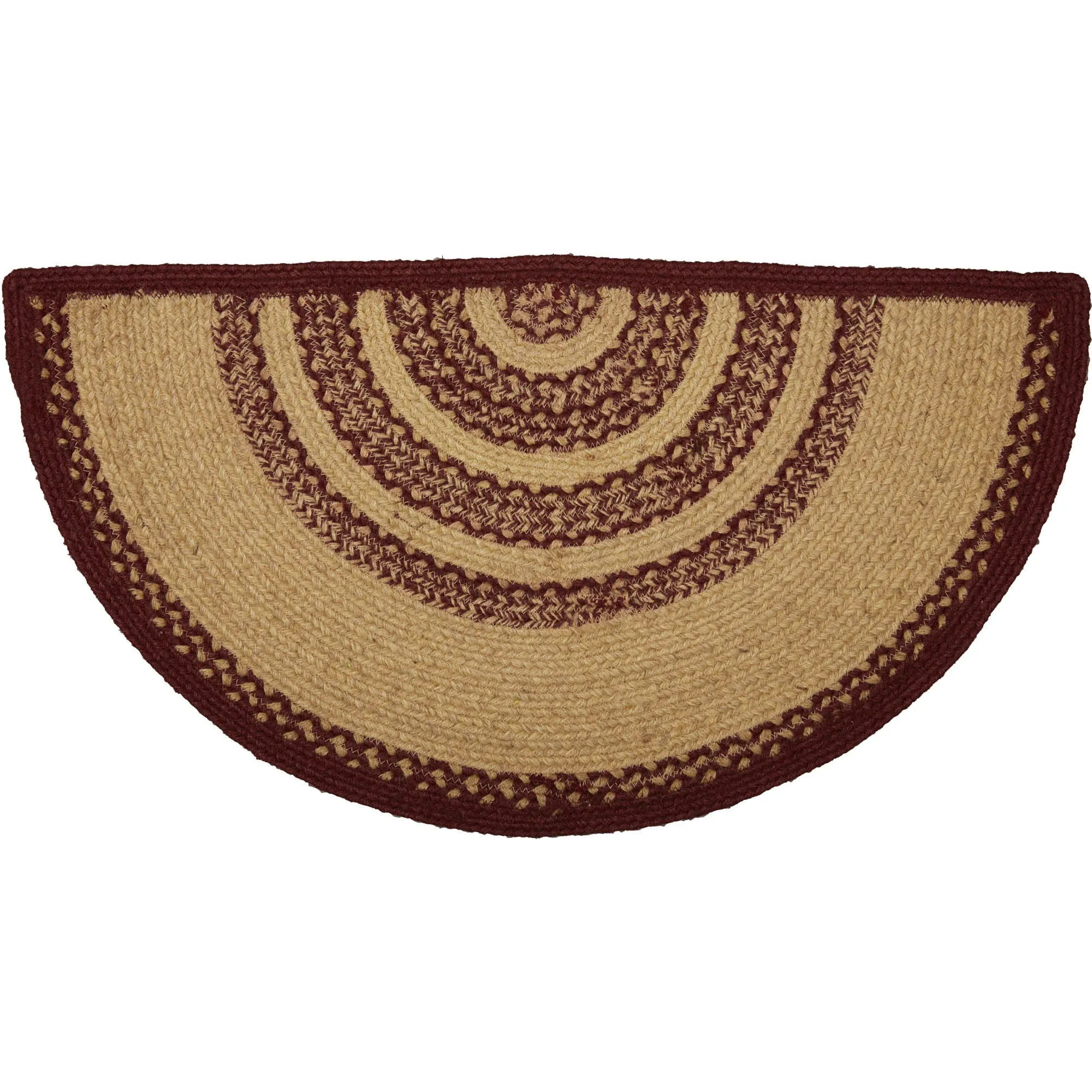 Burgundy Tan Jute Rug Stencil Stars