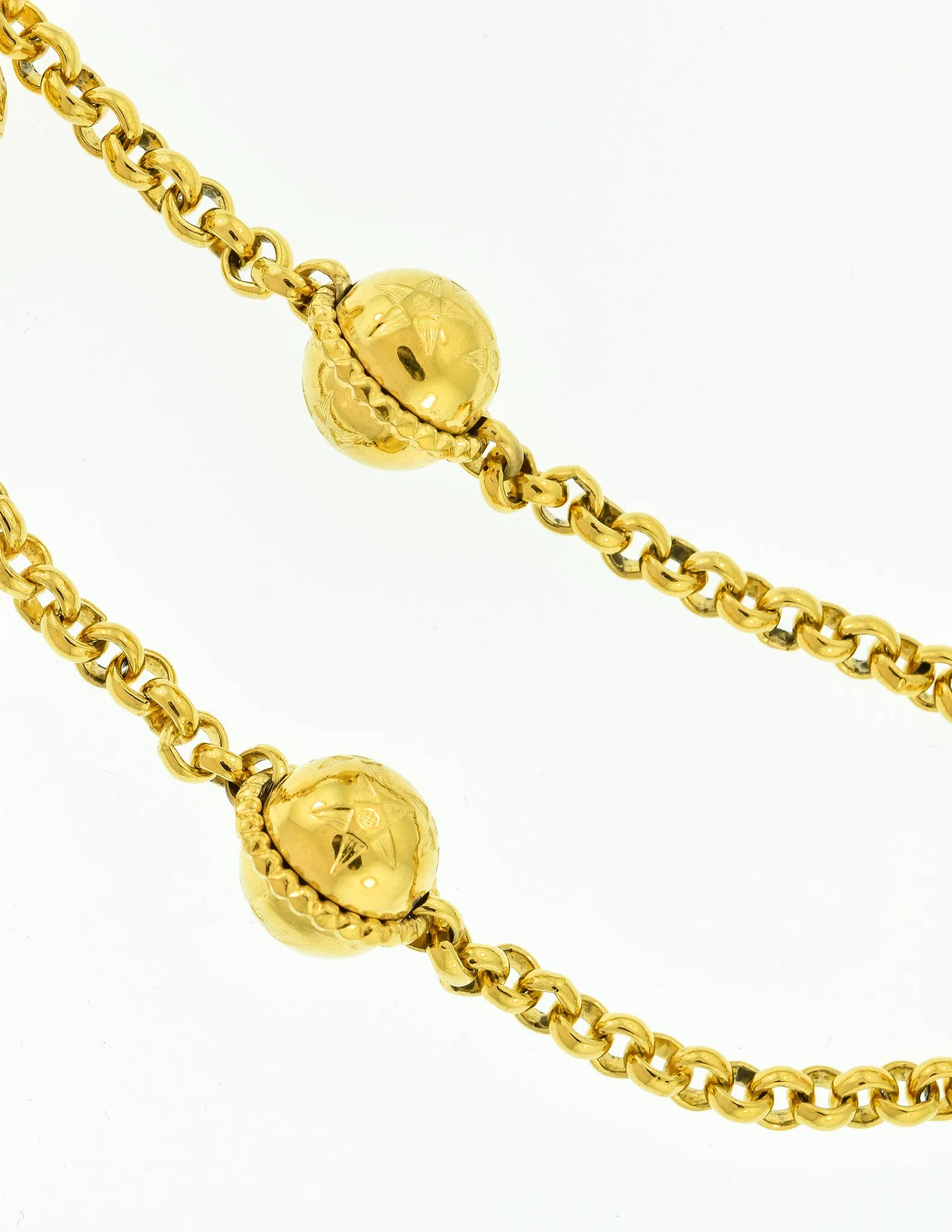 Celine Vintage Gold Star Globe Choker Necklace