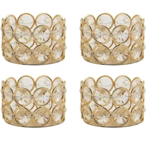 CentraLit Crystal Votives Bowl Candle Holders Tealight Candle Holder for Home Decoration, Diya Diwali Decoration Lights Centerpieces for Wedding Home Party Table Decoration Gold (Gold (Pack of 4))