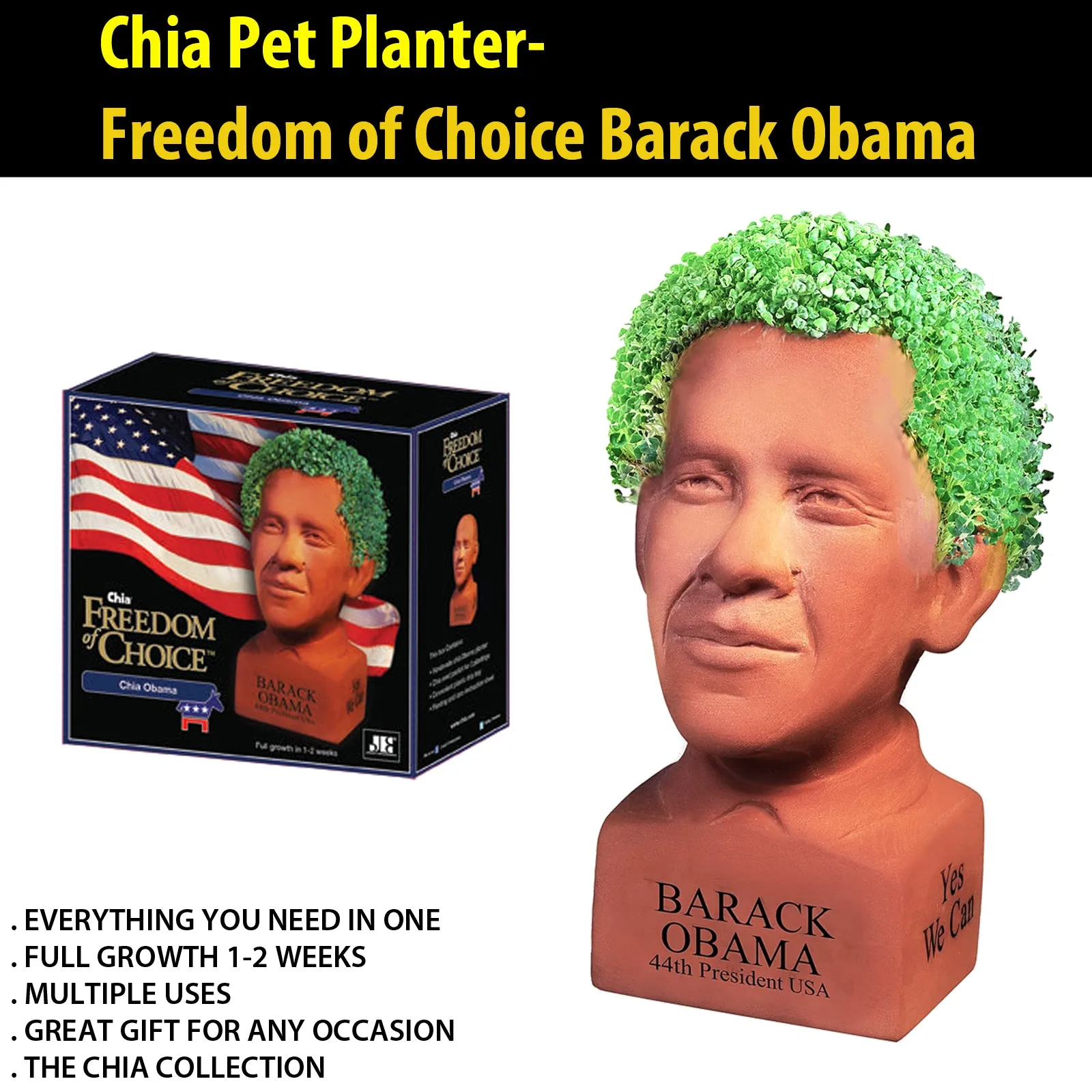 Chia Pet Planter - Freedom of Choice Barack Obama