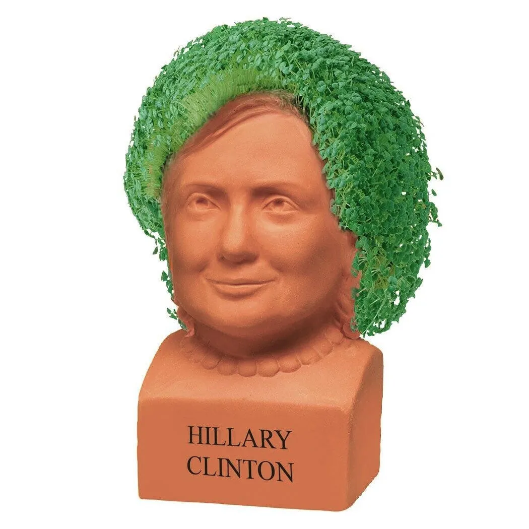 Chia Pet Planter - Freedom of Choice Hillary Clinton- Happy