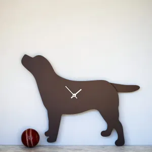 Chocolate Labrador Clock With Wagging Tail