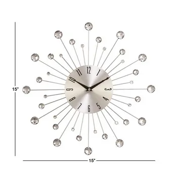 Copy of Silver Metal Glam Abstract Wall Clock - 15" x 2" x 15"