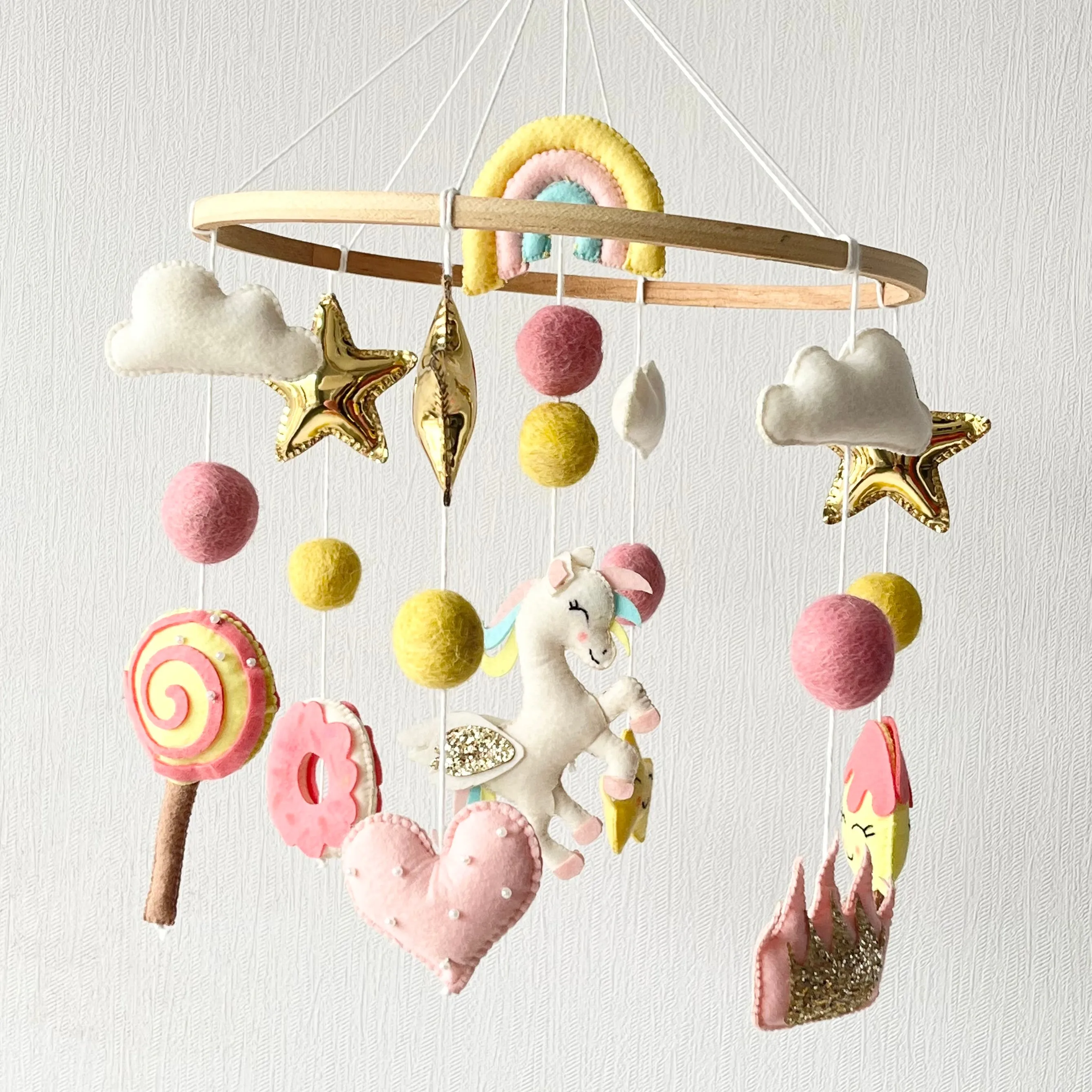 Cot / Crib Mobile - Whimsical Unicorn