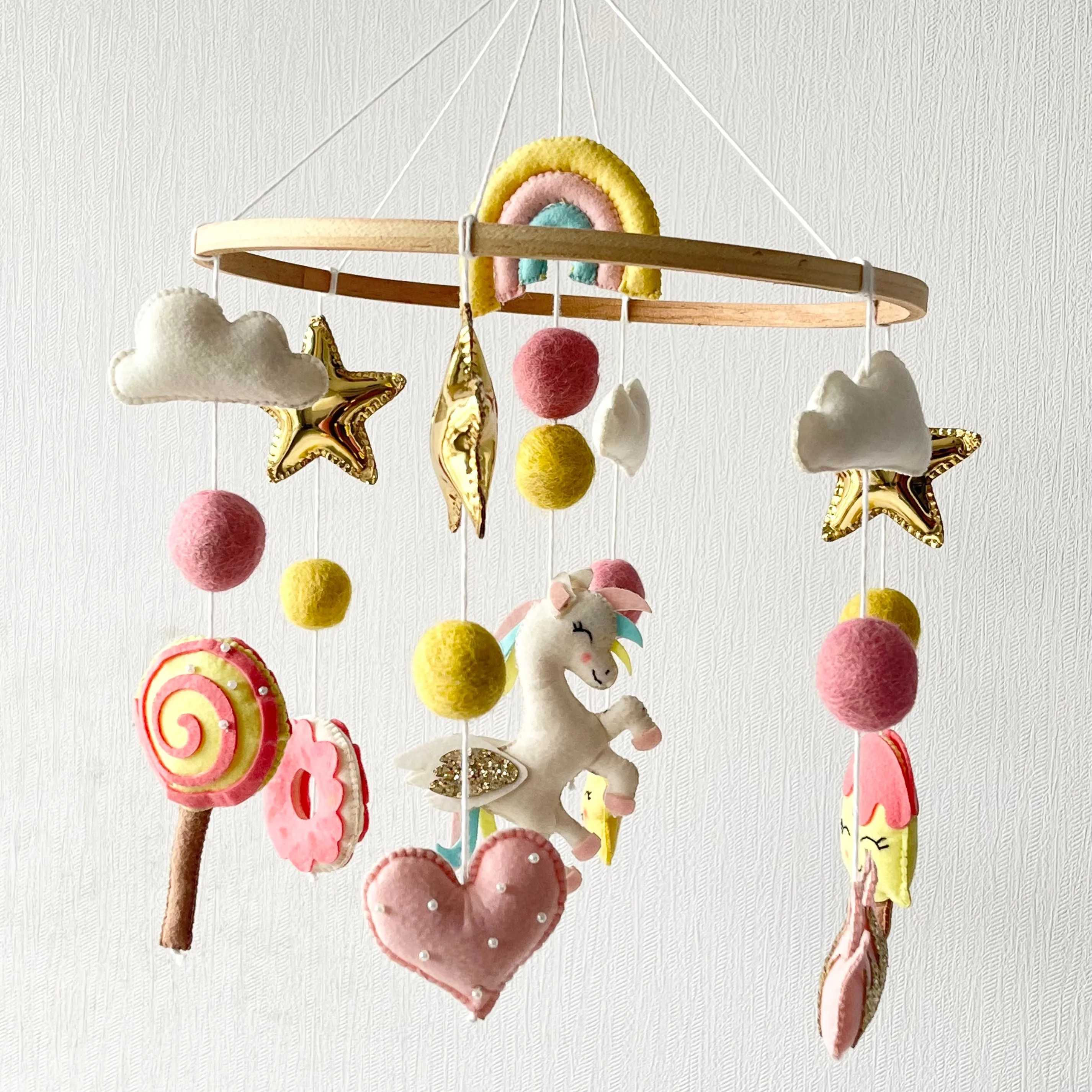 Cot / Crib Mobile - Whimsical Unicorn