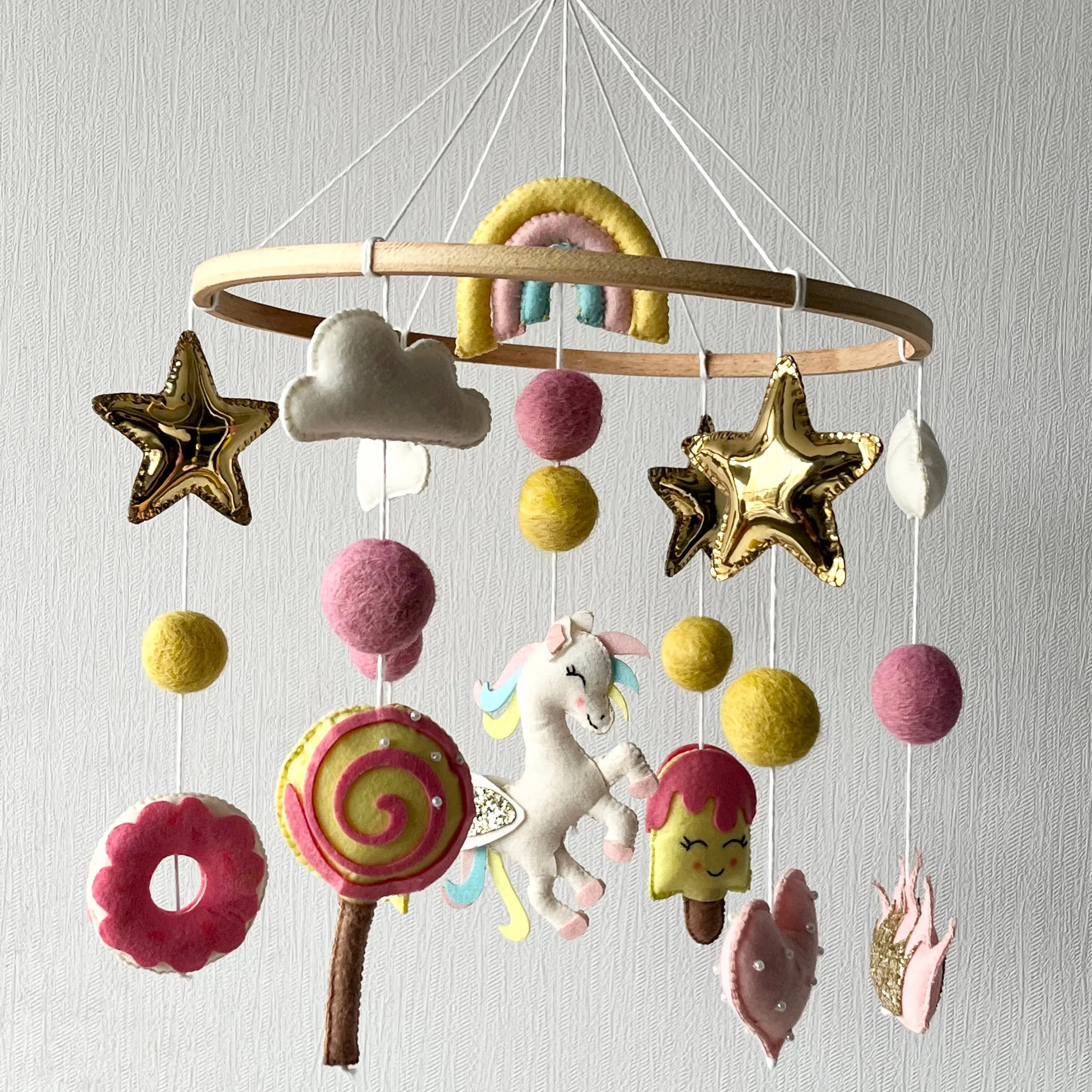 Cot / Crib Mobile - Whimsical Unicorn