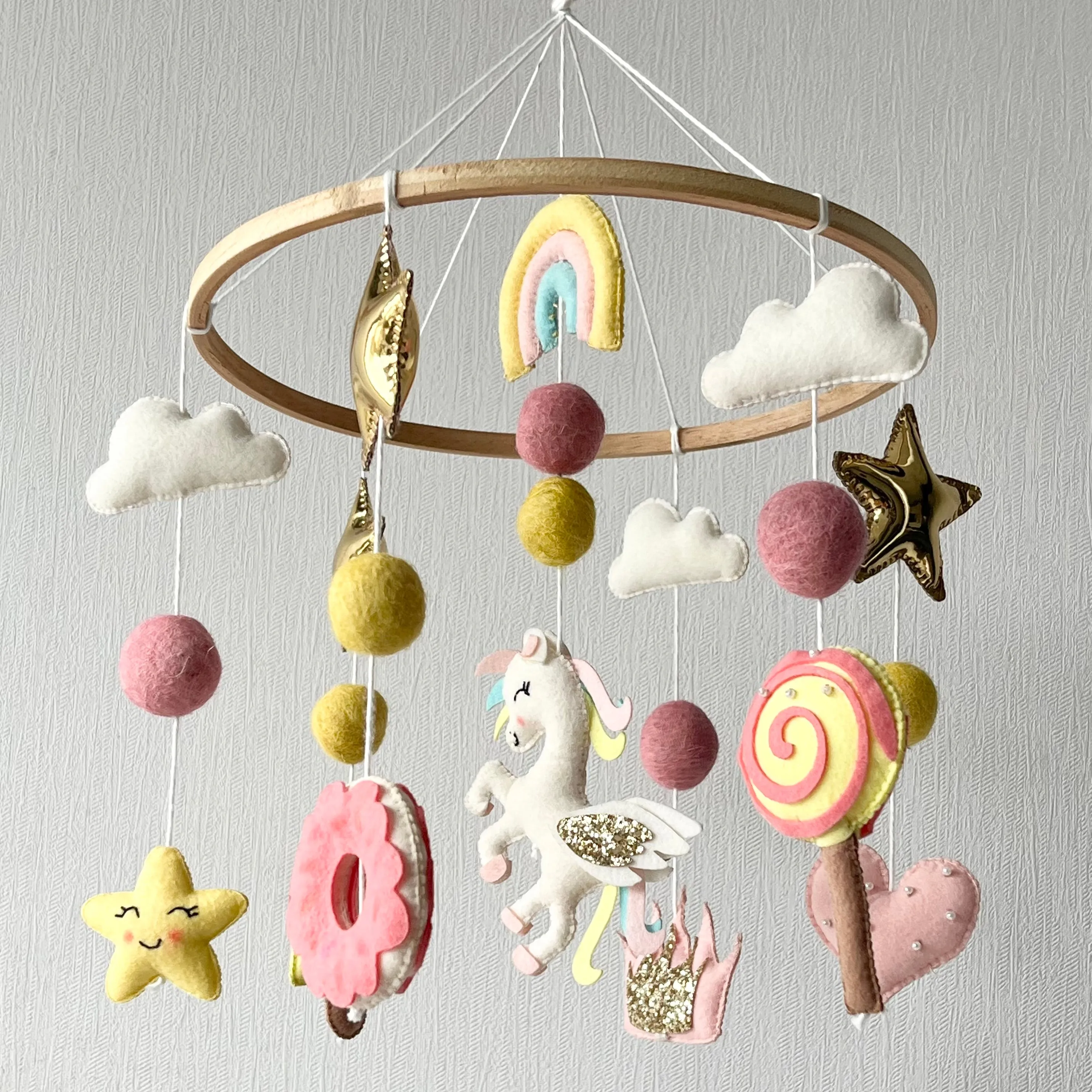 Cot / Crib Mobile - Whimsical Unicorn