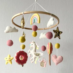 Cot / Crib Mobile - Whimsical Unicorn