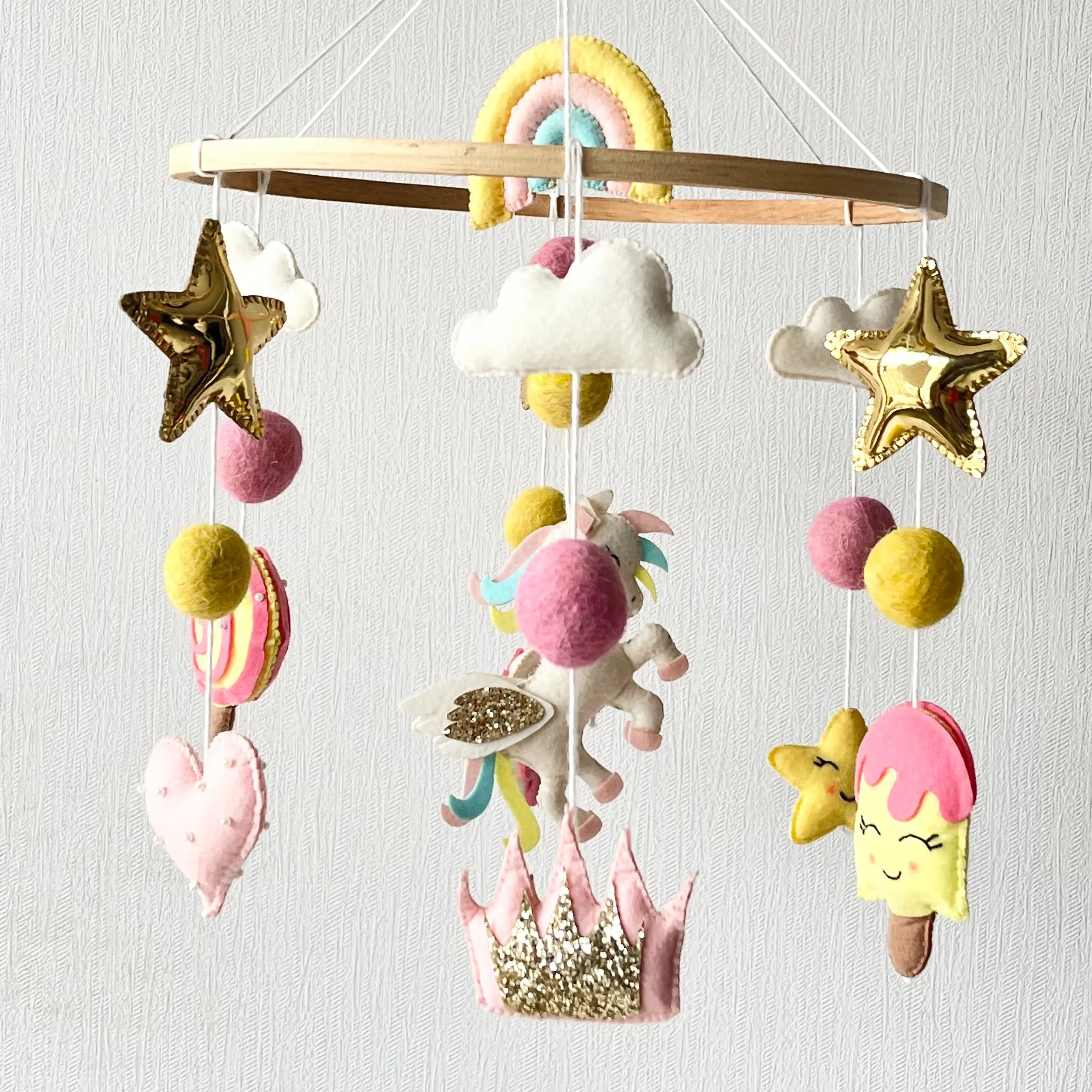 Cot / Crib Mobile - Whimsical Unicorn