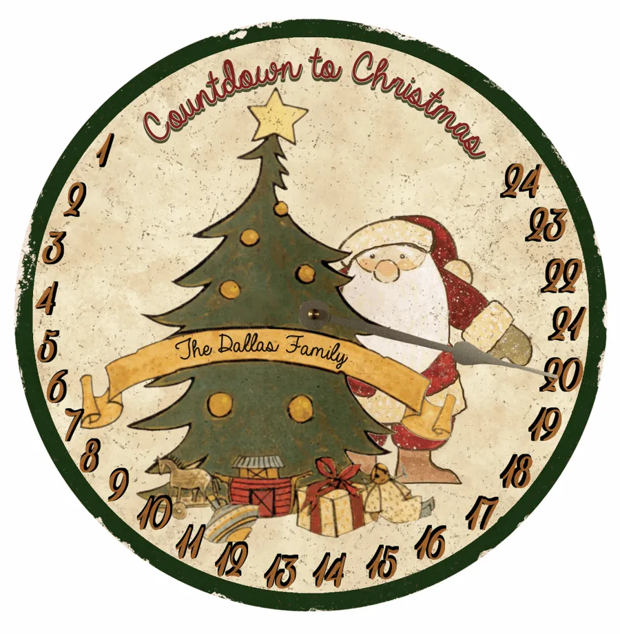 Countdown To Christmas Clock- Christmas Tree Clock- Countdown Holiday Clock