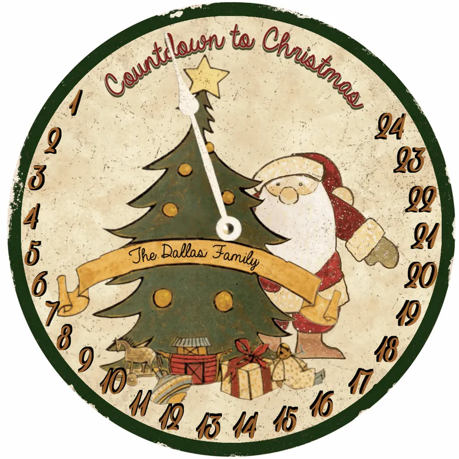Countdown To Christmas Clock- Christmas Tree Clock- Countdown Holiday Clock