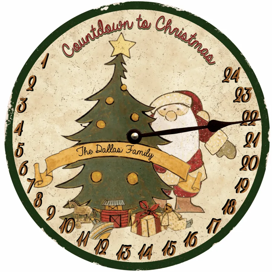Countdown To Christmas Clock- Christmas Tree Clock- Countdown Holiday Clock
