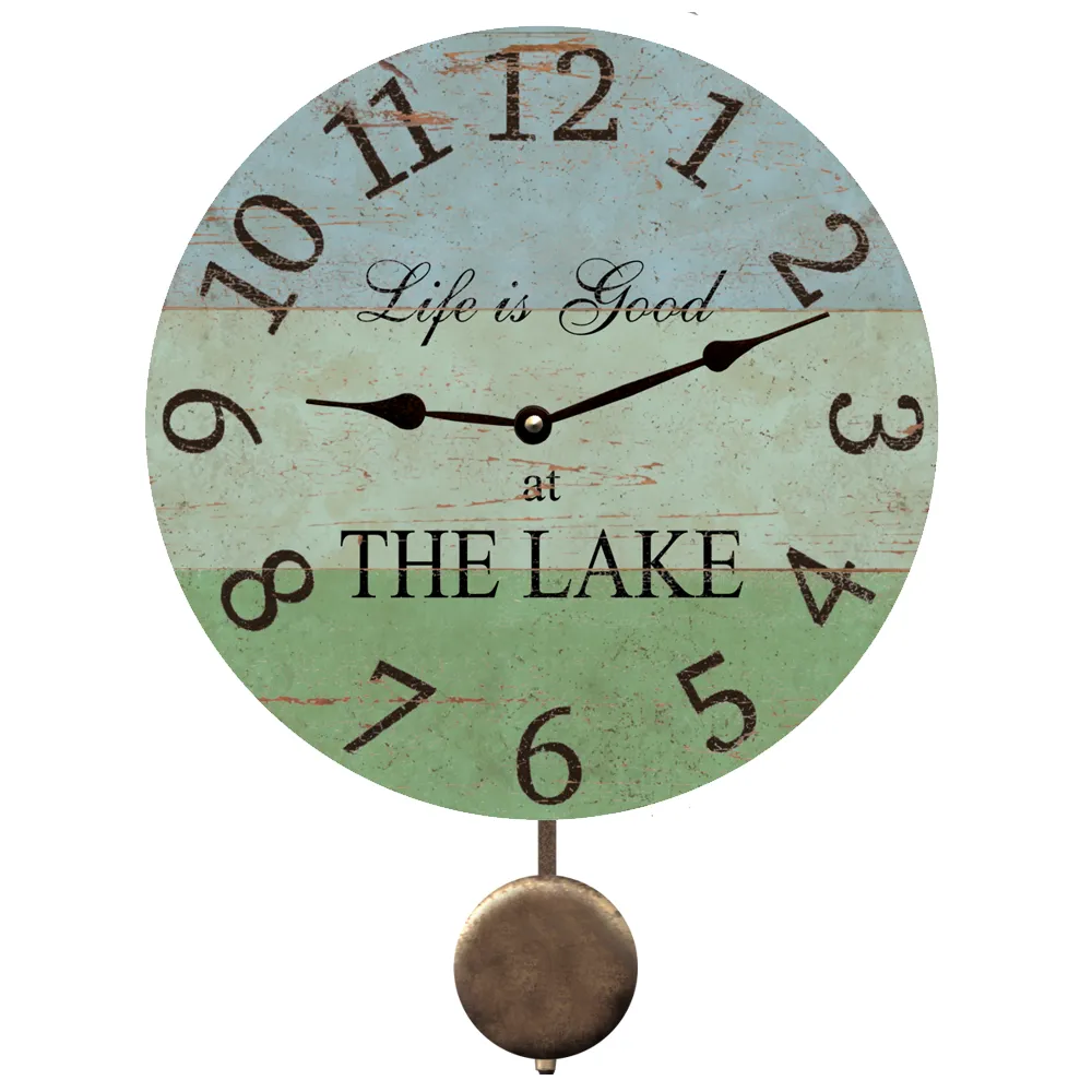 Custom Lake Clock- Personalized Lake Clock Pendulum