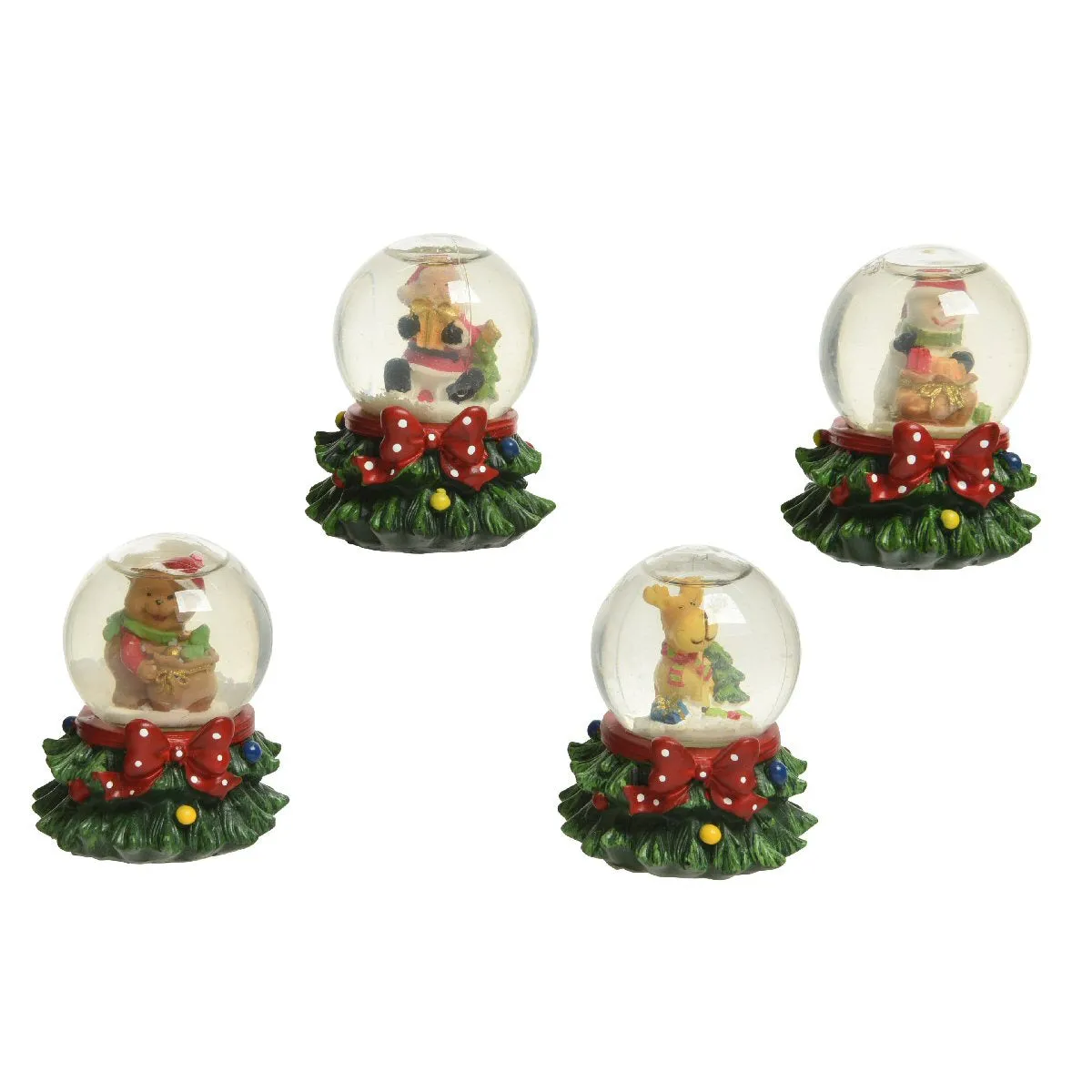 Decoris 6.5cm Christmas Tree Base Snowglobe (Choice of 4) - 535484