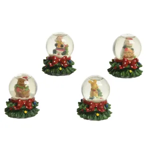 Decoris 6.5cm Christmas Tree Base Snowglobe (Choice of 4) - 535484