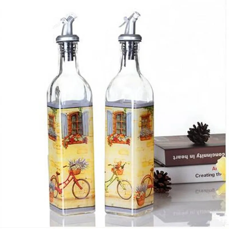 Ethnic Flower Painted Glass Bottles