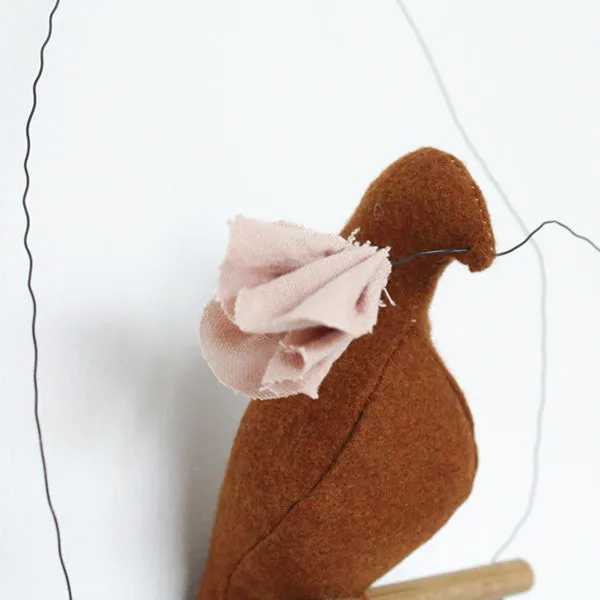 Fabels Out Of Vintage Mama Bird Flower - Tawny Brown